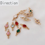 Retro Hollow Flower Double Crystal Pendant Jewelry Accessories
