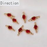 Retro Hollow Flower Double Crystal Pendant Jewelry Accessories
