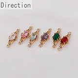 Retro Hollow Flower Double Crystal Pendant Jewelry Accessories