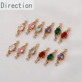 Retro Hollow Flower Double Crystal Pendant Jewelry Accessories