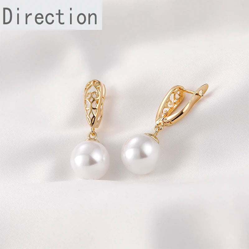 Retro Hollow Long Drop Earrings 18k Gold-clad Accessories