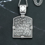 Retro Holy Warrior Religious Necklace Pendant Stainless Steel Cross Amulet