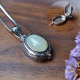 Retro Jade Pendant Aromatherapy Locket Necklace