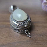 Retro Jade Pendant Aromatherapy Locket Necklace