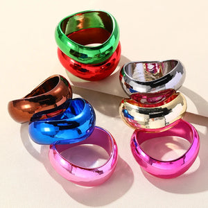 Vintage Resin Charm Bangle for Women Exaggerated Indian Jewelry