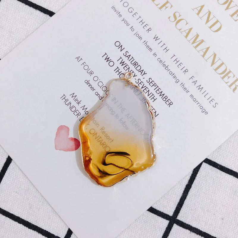 Retro Resin Eardrop Pendant Charms Necklace Accessories 2pcs