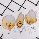 Retro Resin Eardrop Pendant Charms Necklace Accessories 2pcs