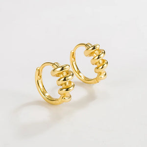 Retro S925 Silver Multilayer Winding Line Earrings