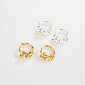 Retro S925 Silver Multilayer Winding Line Earrings