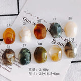 Retro Irregular Shape Semi-permeable Stone Pendant DIY Jewelry