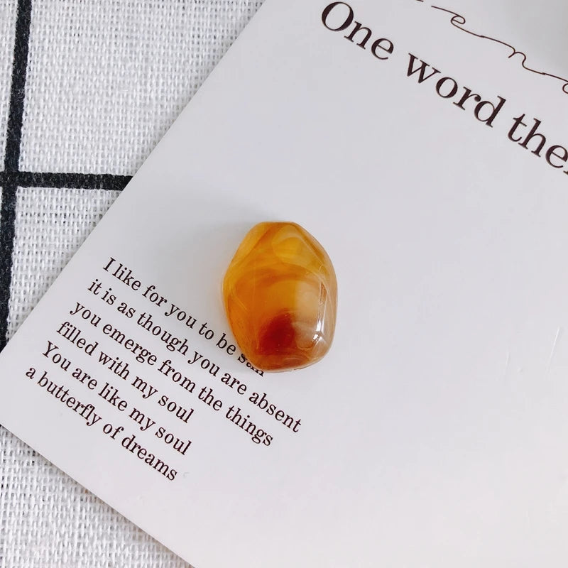 Retro Irregular Shape Semi-permeable Stone Pendant DIY Jewelry