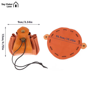 Leather Drawstring Jewelry Storage Pouch