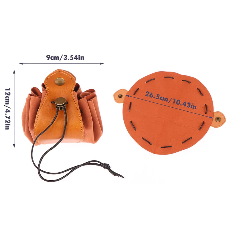 Leather Drawstring Jewelry Storage Pouch