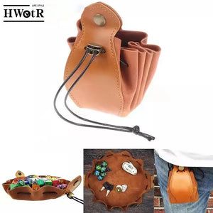 Leather Drawstring Jewelry Bag for Travel Storage