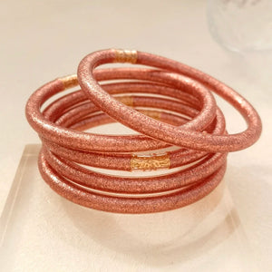 Glitter Silicone Bangle Bracelet for Women Party Wedding