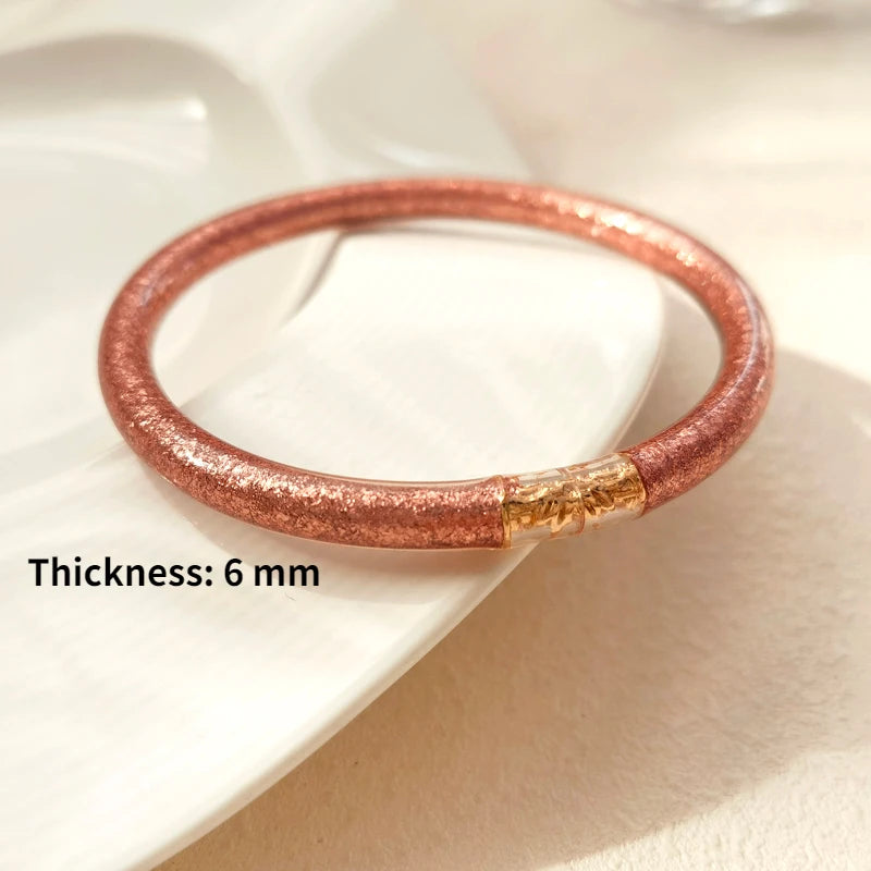Glitter Silicone Bangle Bracelet for Women Party Wedding
