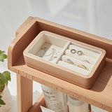 Retro Jewelry Box Wood Clamshell Storage Hand Decoration