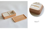 Retro Jewelry Box Wood Clamshell Storage Hand Decoration