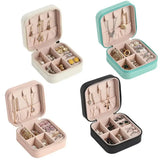 Green 3-Layer Flannel Jewelry Storage Box Ring Necklace Earring Holder Case