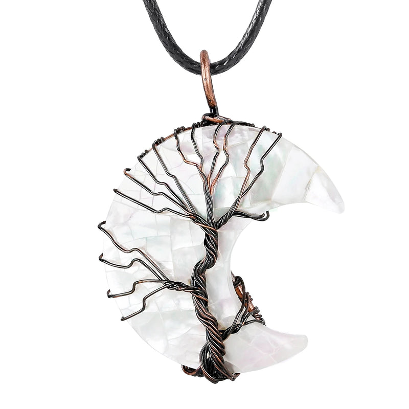 Moon Shell Pendant Tree Of Life Necklace DIY Jewelry Making