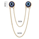 Retro Pearl Flower Brooch Chain Tassel Shirt Collar Pin