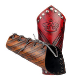 Retro King Crown Leather Bracer Wide Bracelet Wristband Arm Protector Gauntlet