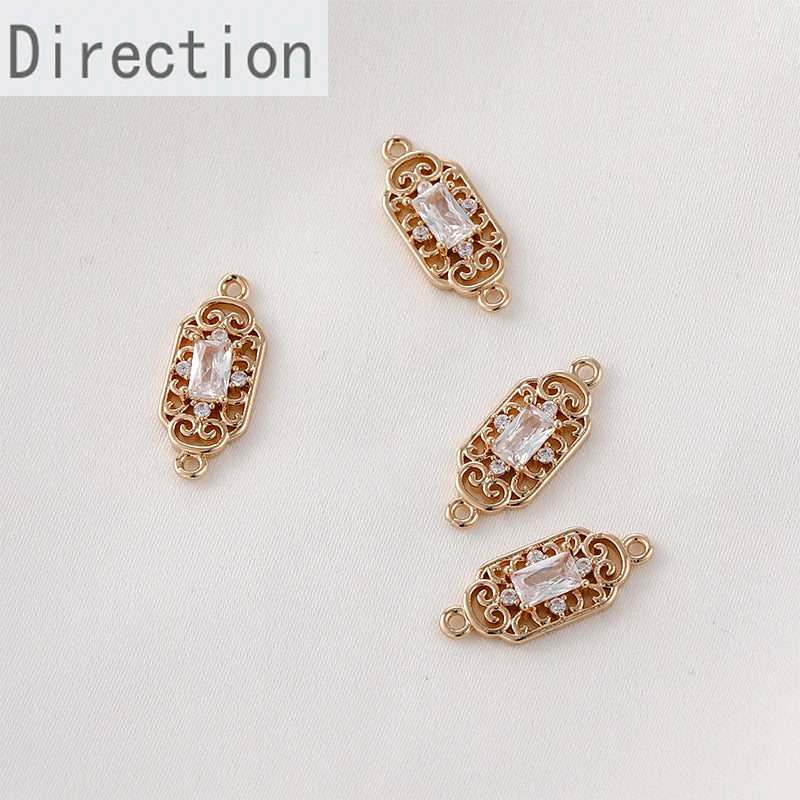 Retro Lace Hollow Crystal Zircon Double Hanging Jewelry Materials