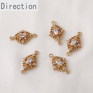 Retro Lace Horse Eye Crystal Zircon Double Hanging Earrings