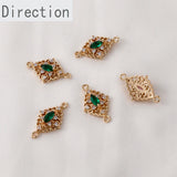Retro Lace Horse Eye Crystal Zircon Double Hanging Earrings