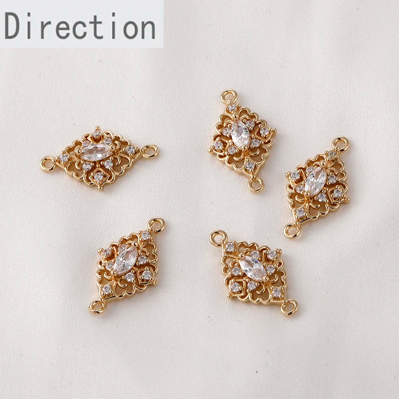 Retro Lace Horse Eye Crystal Zircon Double Hanging Earrings