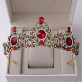 Vintage Red Stone Wedding Crown Bridal Tiara Hairband