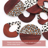 Leopard Print Resin Wooden Pendants for Jewelry Making