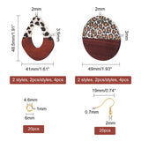 Leopard Print Resin Wooden Pendants for Jewelry Making