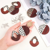 Leopard Print Resin Wooden Pendants for Jewelry Making