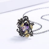 925 Silver Necklace with Amethyst Pendant