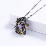 925 Silver Necklace with Amethyst Pendant