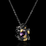 925 Silver Necklace with Amethyst Pendant