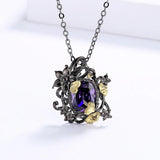 925 Silver Necklace with Amethyst Pendant