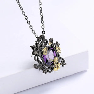 925 Silver Necklace with Amethyst Pendant