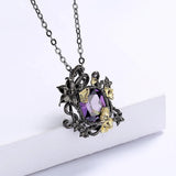 925 Silver Necklace with Amethyst Pendant