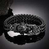 Retro Lion Head Bracelet Men Antique Stainless Steel Animal Bangle