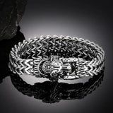 Retro Lion Head Bracelet Men Antique Stainless Steel Animal Bangle