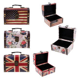 Retro Lock Jewelry Box Wooden Dress Table Storage