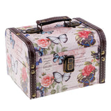 Retro Lock Jewelry Box Wooden Dress Table Storage
