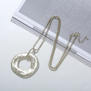 Long Retro Necklace with Metal Pendant, National Style Gift