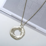 Long Retro Necklace with Metal Pendant, National Style Gift