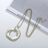 Long Retro Necklace with Metal Pendant, National Style Gift