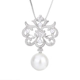 Hollow Butterfly Pendant Pearl Necklace Retro Charm Women's Jewelry
