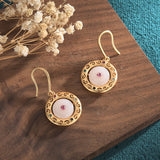 Hotan Jade Retro Drop Earrings for Women