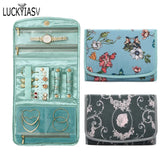 Retro Travel Jewelry Organizer Roll Foldable Jewelry Case for Journey